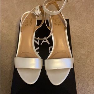 White pearl heels